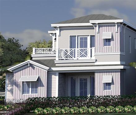 Coastal Contemporary Florida Elevation of Plan 71546