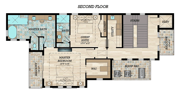 Coastal Contemporary Florida Level Two of Plan 71547