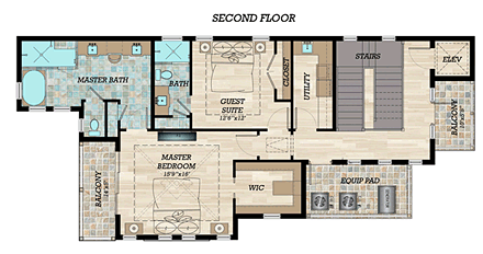 House Plan 71547 Second Level Plan