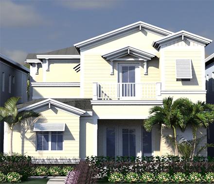 Coastal Contemporary Florida Elevation of Plan 71547