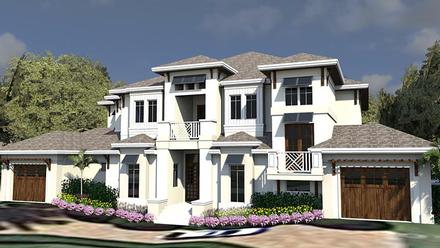 Coastal Contemporary Florida Elevation of Plan 71549