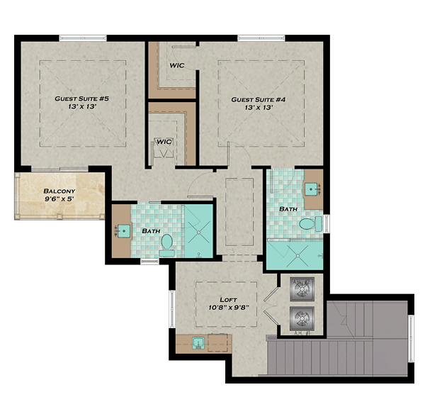 Coastal Colonial Florida Level Two of Plan 71550