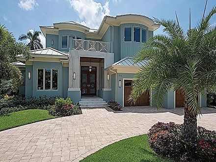 Coastal Contemporary Florida Elevation of Plan 71569