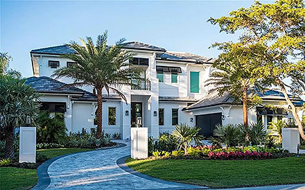 Coastal Contemporary Florida Elevation of Plan 71570