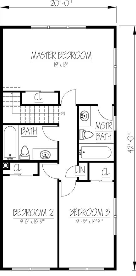 House Plan 71901 Second Level Plan