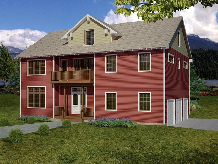 Plan with 2669 Sq. Ft., 3 Bedrooms, 3 Bathrooms, 3 Car Garage Elevation