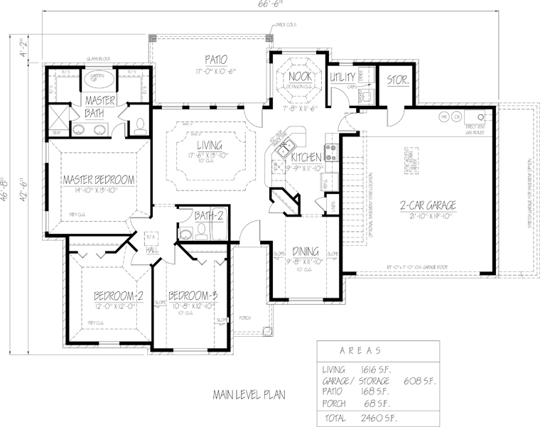 Ranch Southwest Level One of Plan 71913