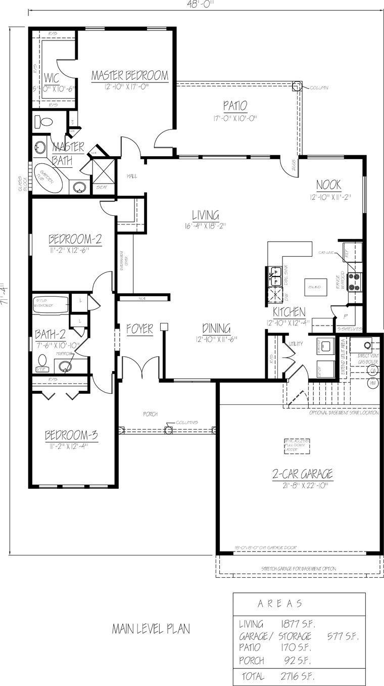 Ranch Southwest Level One of Plan 71914