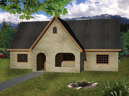 Cottage Country European Ranch Elevation of Plan 71915