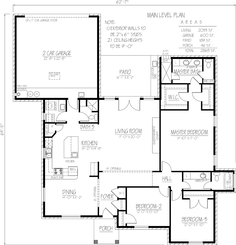 Ranch Southwest Level One of Plan 71920