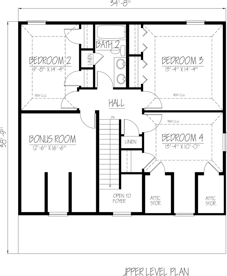 Cape Cod Country Traditional Level Two of Plan 71925