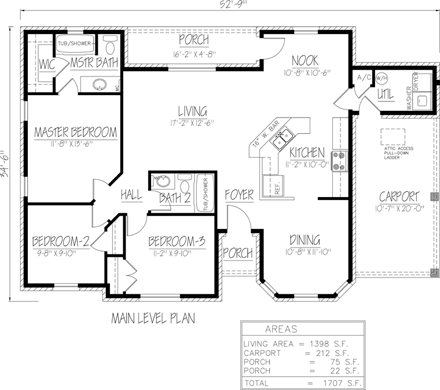 House Plan 71932 First Level Plan