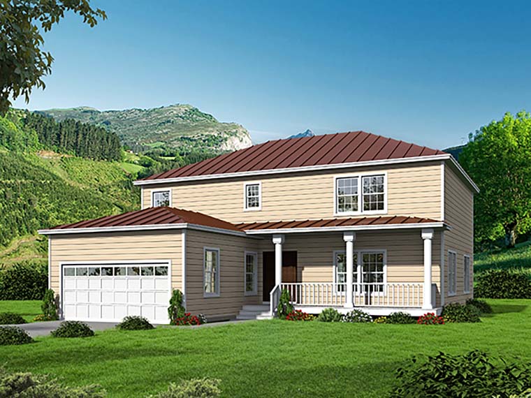 Country, Farmhouse, Traditional Plan with 2641 Sq. Ft., 4 Bedrooms, 4 Bathrooms, 2 Car Garage Elevation