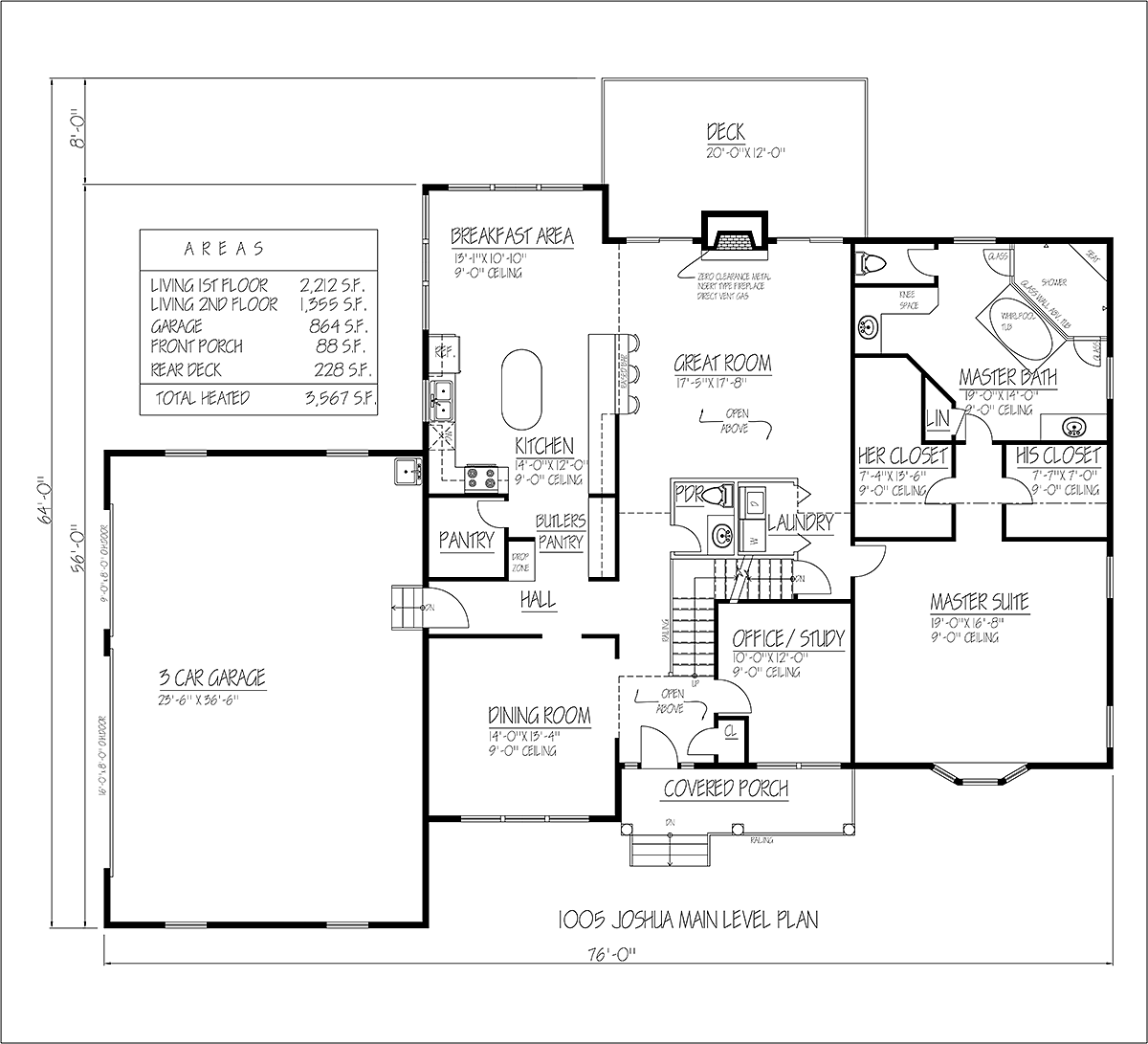 Country Farmhouse Traditional Level One of Plan 71939