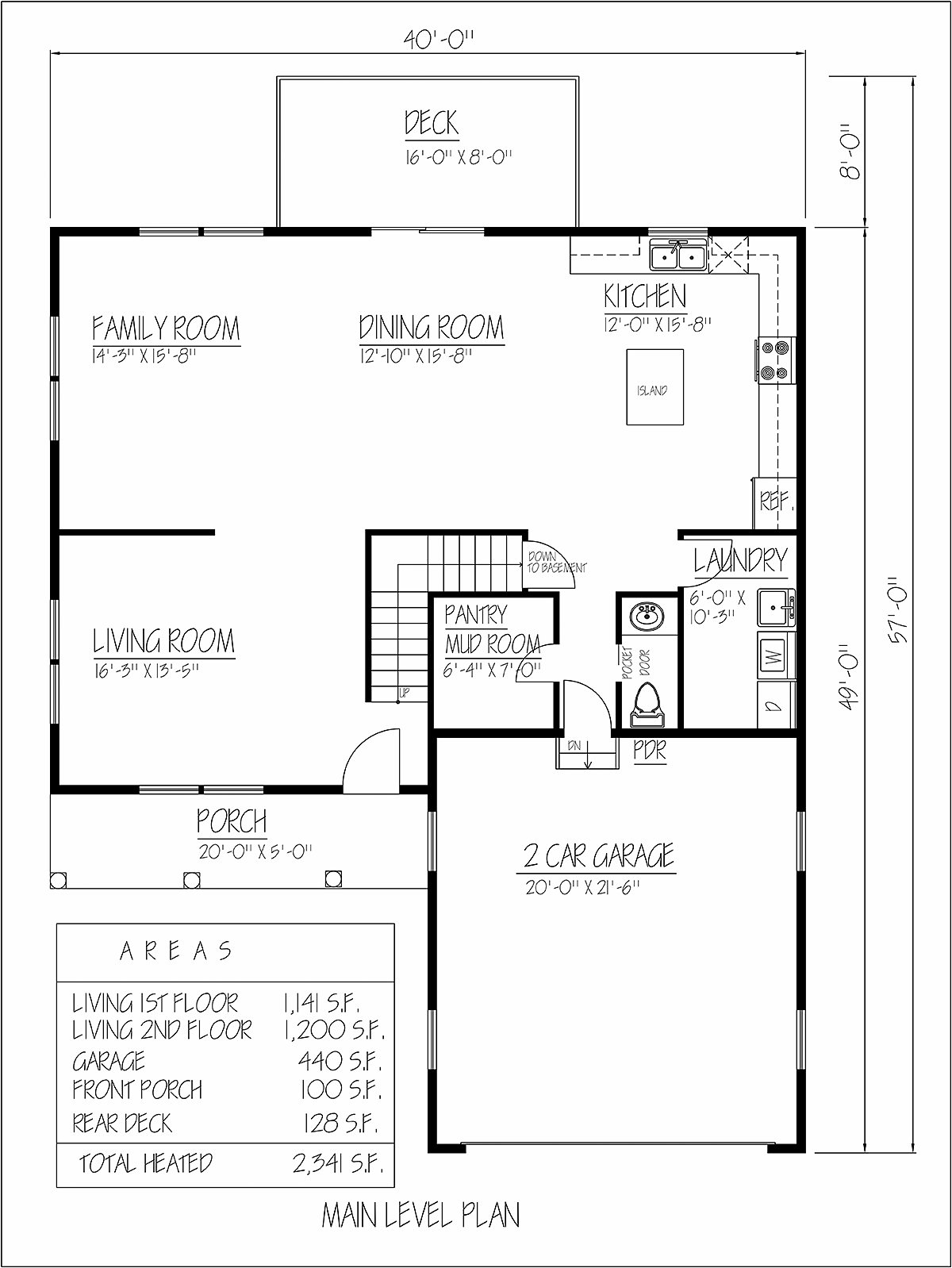 Country Farmhouse Traditional Level One of Plan 71941
