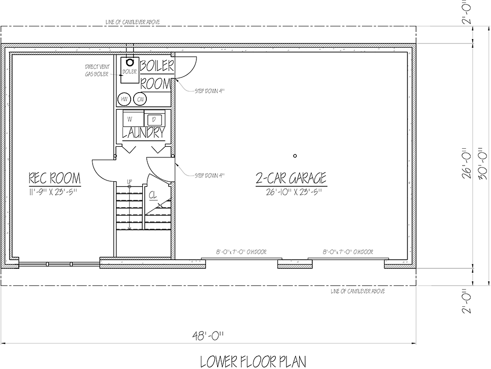 Traditional Lower Level of Plan 71944