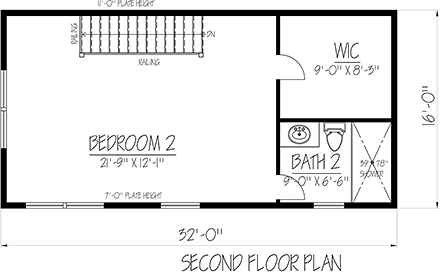 House Plan 71946 Second Level Plan