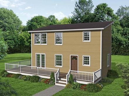 Colonial Saltbox Elevation of Plan 71946