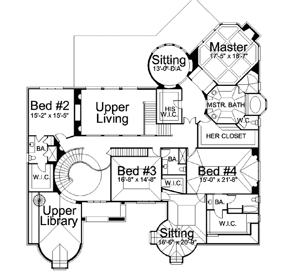 European Greek Revival Level Two of Plan 72000