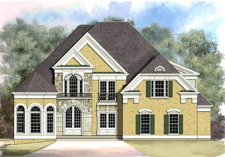 European Greek Revival Elevation of Plan 72002