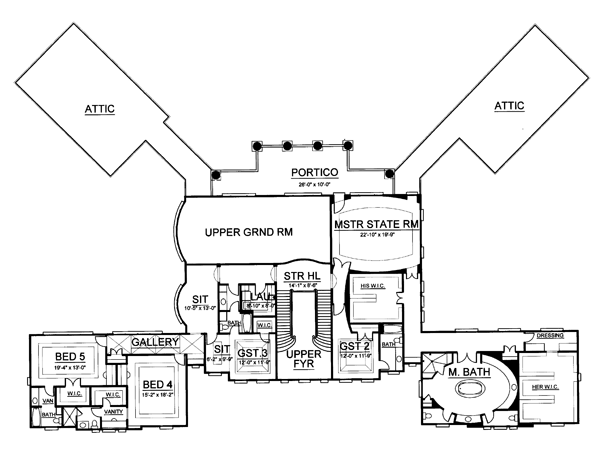 Greek Revival Level Two of Plan 72007