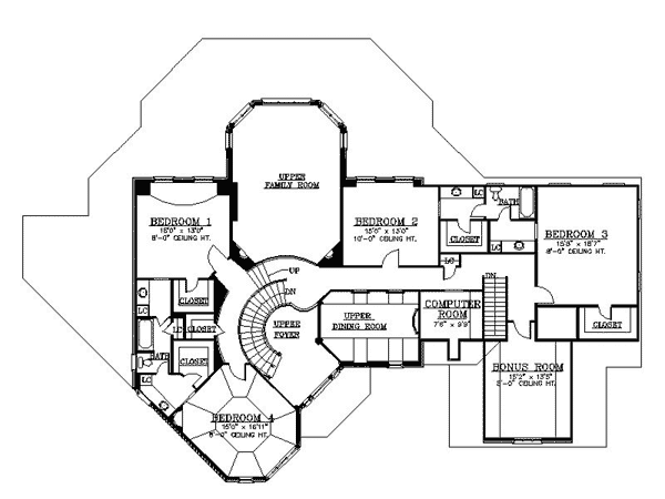 European Greek Revival Level Two of Plan 72013