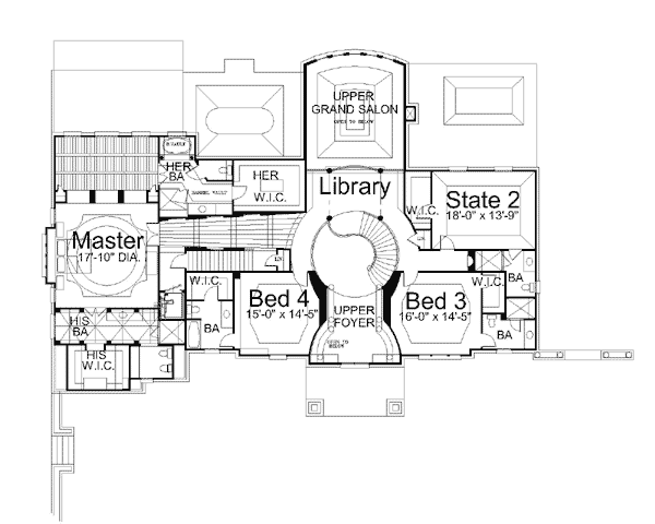 European Greek Revival Tudor Victorian Level Two of Plan 72014