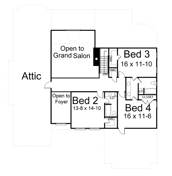 European Greek Revival Level Two of Plan 72016