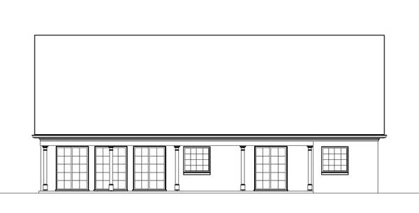 Colonial Country Traditional Rear Elevation of Plan 72024