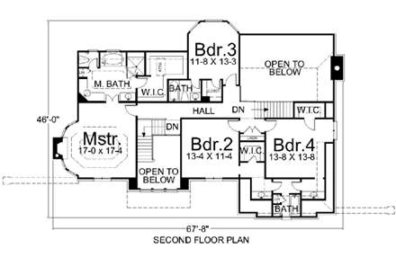 House Plan 72031 Second Level Plan