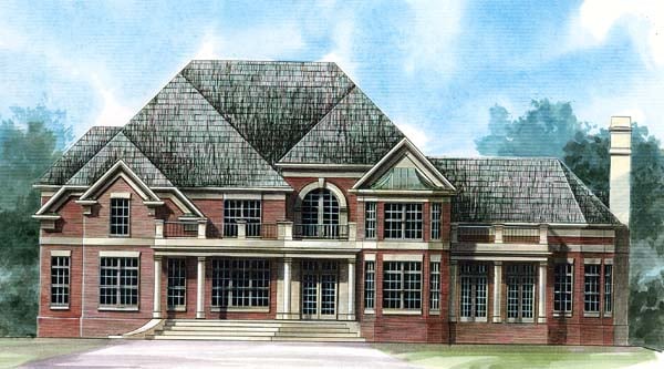 Traditional Plan with 3676 Sq. Ft., 4 Bedrooms, 4 Bathrooms, 3 Car Garage Elevation