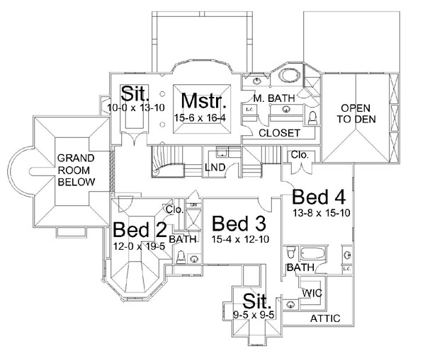 European Greek Revival Level Two of Plan 72036