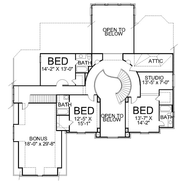 Colonial Greek Revival Level Two of Plan 72040