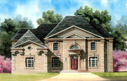 Colonial Greek Revival Elevation of Plan 72040