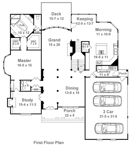House Plan 72041 First Level Plan