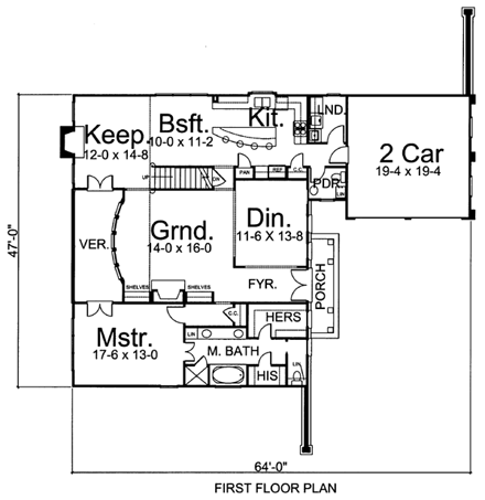 House Plan 72045 First Level Plan