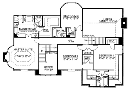 House Plan 72046 Second Level Plan