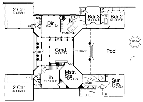 Colonial One-Story Level One of Plan 72048