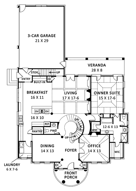 House Plan 72050 First Level Plan