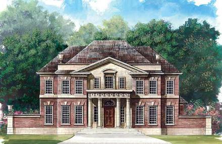 Colonial Greek Revival Elevation of Plan 72050