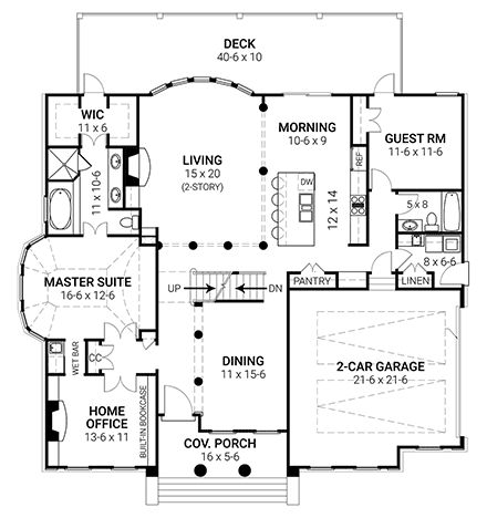 House Plan 72057 First Level Plan