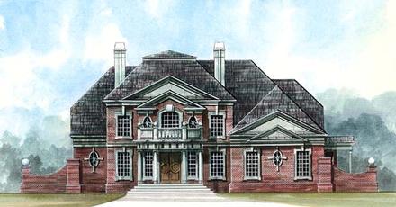 Colonial Greek Revival Elevation of Plan 72060