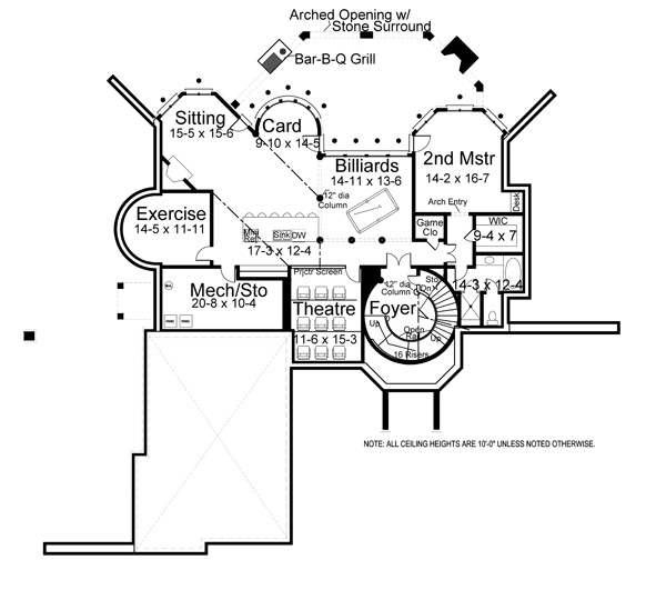 Greek Revival Lower Level of Plan 72067