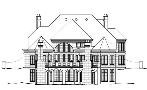 Greek Revival Rear Elevation of Plan 72067