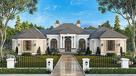 European Traditional Elevation of Plan 72069