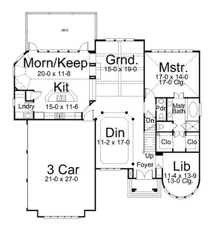 House Plan 72071 First Level Plan
