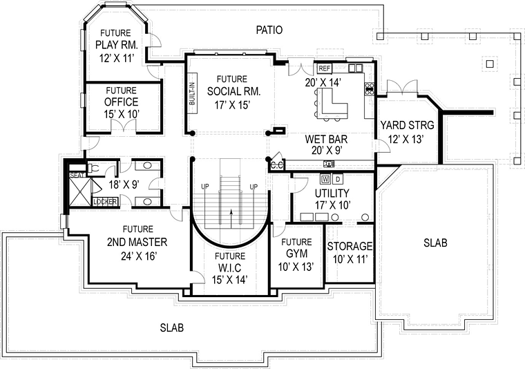 Country Greek Revival Lower Level of Plan 72073