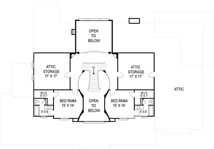 House Plan 72073 Second Level Plan