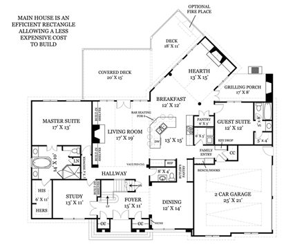 House Plan 72076 First Level Plan