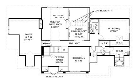 House Plan 72076 Second Level Plan